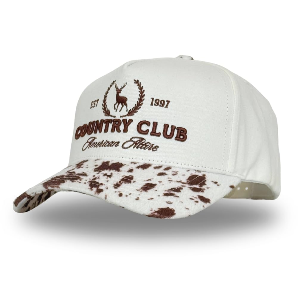 Vintage Western Trucker Hat | Men & Women | Country Cute Caps for Cowgirls Cowboys | Camo Denim Embroidered Cotton | Snapback