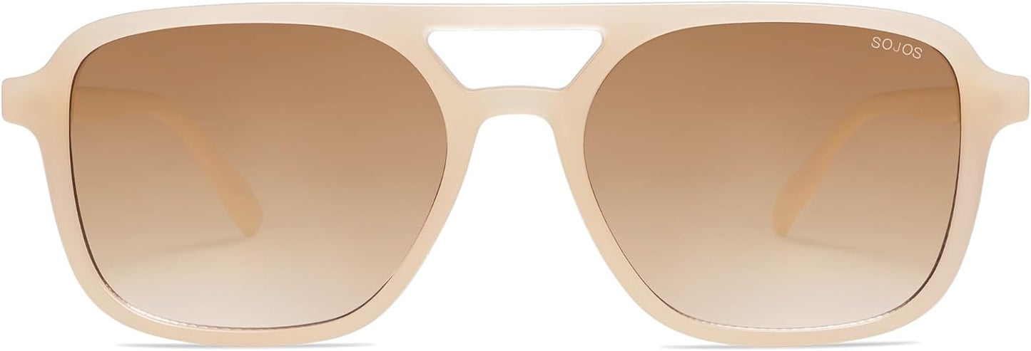 SOJOS Retro Aviator Sunglasses for Women Men,Trendy Rectangle Womens Mens Shades Sun Glasses SJ2202