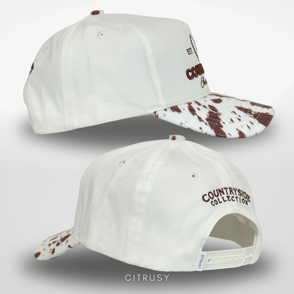 Vintage Western Trucker Hat | Men & Women | Country Cute Caps for Cowgirls Cowboys | Camo Denim Embroidered Cotton | Snapback