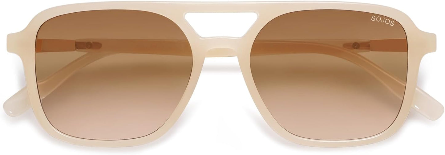 SOJOS Retro Aviator Sunglasses for Women Men,Trendy Rectangle Womens Mens Shades Sun Glasses SJ2202