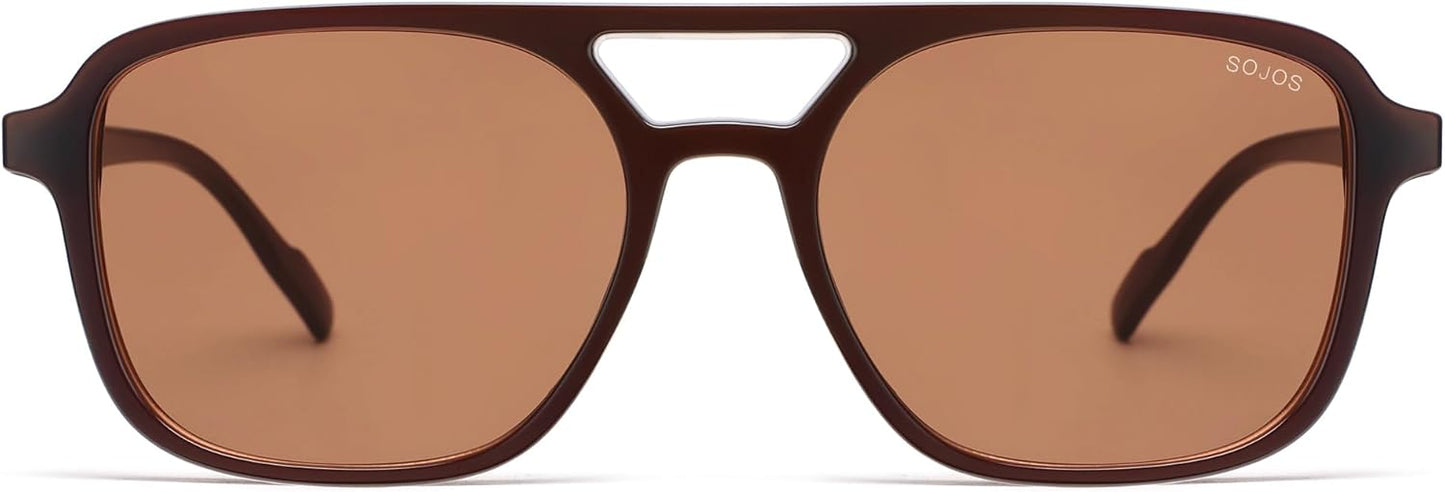 SOJOS Retro Aviator Sunglasses for Women Men,Trendy Rectangle Womens Mens Shades Sun Glasses SJ2202