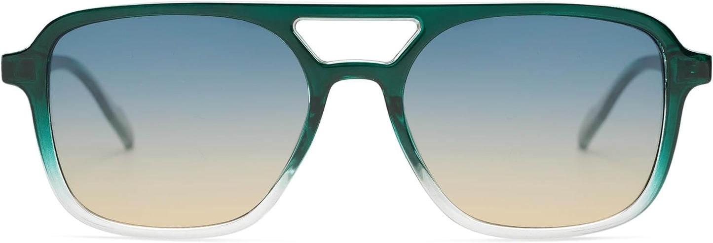 SOJOS Retro Aviator Sunglasses for Women Men,Trendy Rectangle Womens Mens Shades Sun Glasses SJ2202