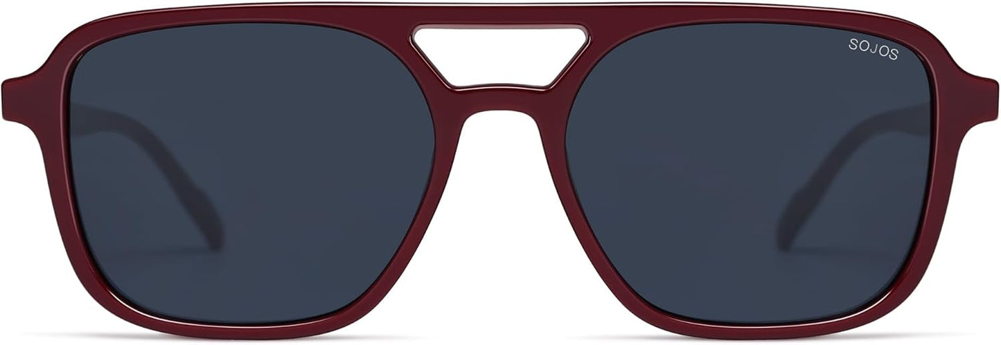 SOJOS Retro Aviator Sunglasses for Women Men,Trendy Rectangle Womens Mens Shades Sun Glasses SJ2202