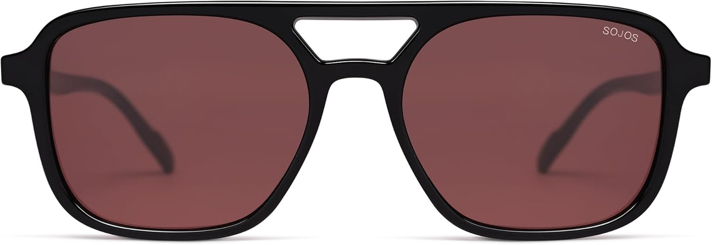 SOJOS Retro Aviator Sunglasses for Women Men,Trendy Rectangle Womens Mens Shades Sun Glasses SJ2202