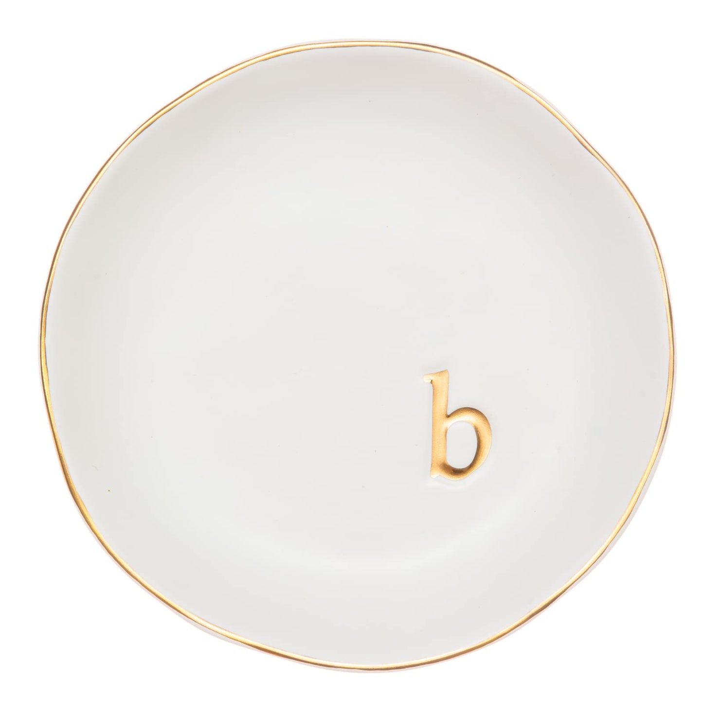 COLLECTIVE HOME - Ceramic Jewelry Tray, Decorative Trinket Dish for Rings Earrings Necklaces Bracelet Watch Keys, Birthday Mother's Day Christmas Gift for Women, 4.75", White Surface (M)