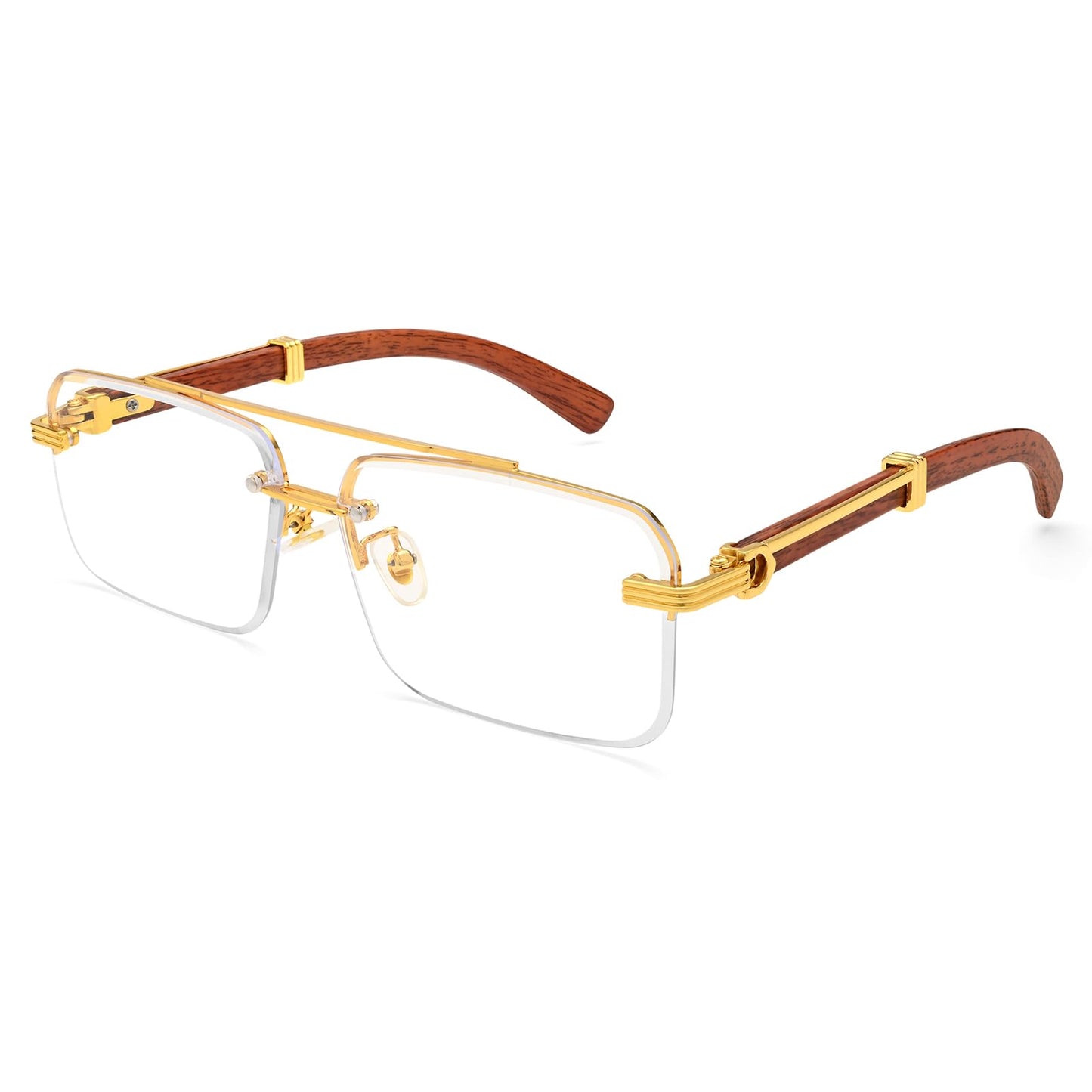 Dollger Rimless Sunglasses for Men Square Fashion Shades Tinted Lens Metal Frameless Rectangle Glasses UV400