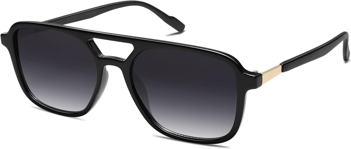 SOJOS Retro Aviator Sunglasses for Women Men,Trendy Rectangle Womens Mens Shades Sun Glasses SJ2202