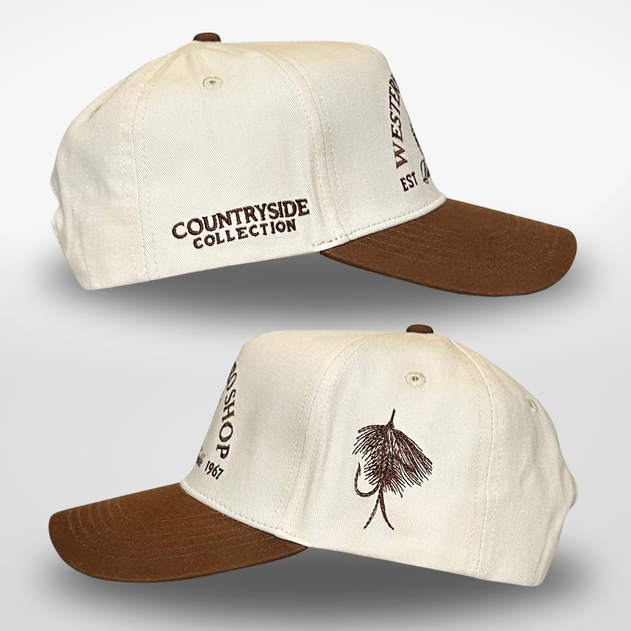 Vintage Western Trucker Hat | Men & Women | Country Cute Caps for Cowgirls Cowboys | Camo Denim Embroidered Cotton | Snapback