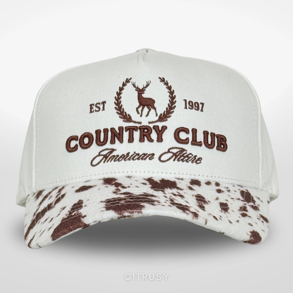 Vintage Western Trucker Hat | Men & Women | Country Cute Caps for Cowgirls Cowboys | Camo Denim Embroidered Cotton | Snapback