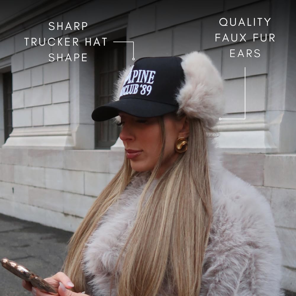 Vintage Fashion Trucker Hat | Men & Women | Trendy Cute Retro Red Caps for Country & Western | Camo Fur Cotton | Snapback