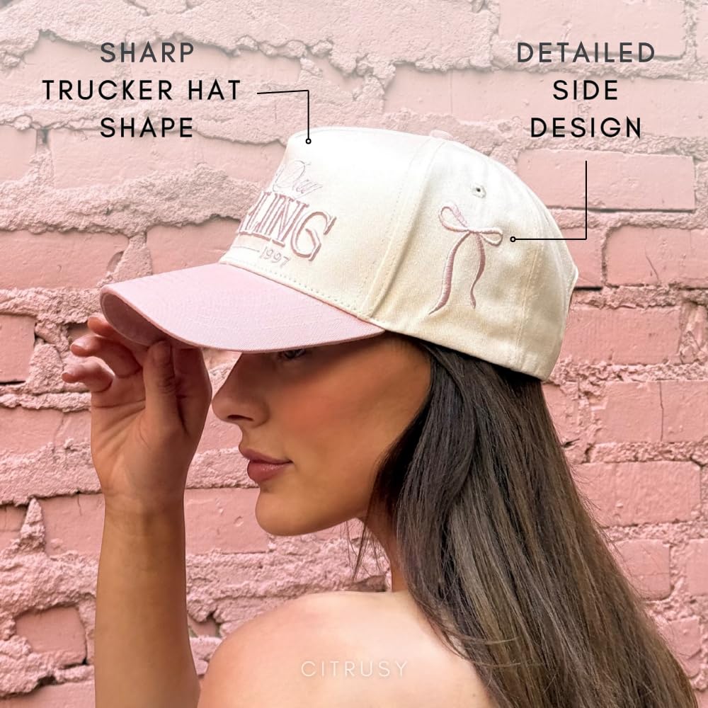 Vintage Fashion Trucker Hat | Men & Women | Trendy Cute Retro Red Caps for Country & Western | Camo Fur Cotton | Snapback