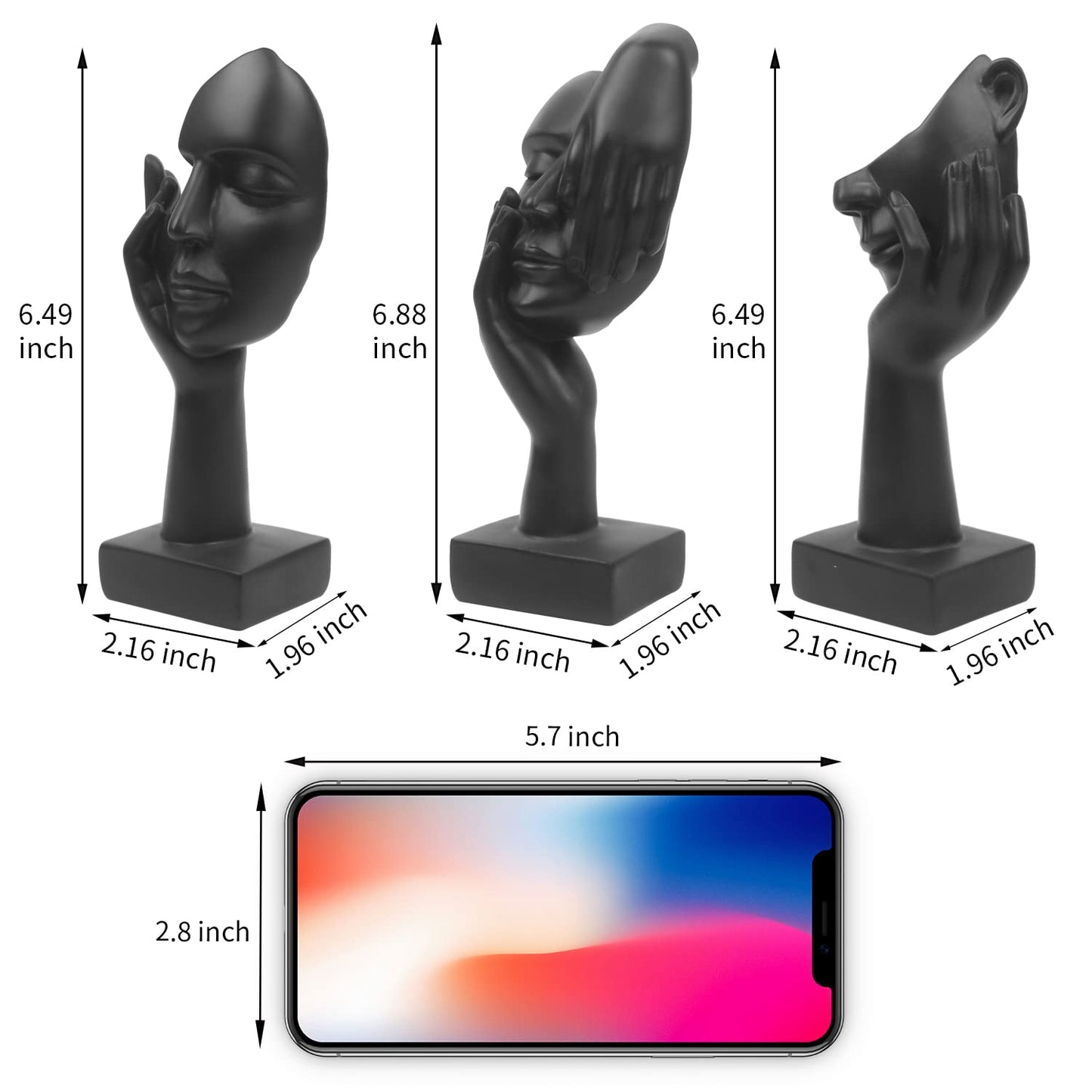 3 Pcs Thinker Statue,Modern Home Resin Sculptures,Collectible Figurines for Home Office Bookshelf Desktop Decor(Sandstone)