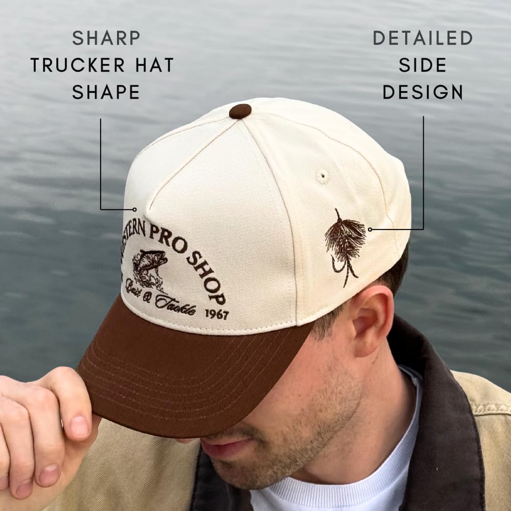Vintage Western Trucker Hat | Men & Women | Country Cute Caps for Cowgirls Cowboys | Camo Denim Embroidered Cotton | Snapback