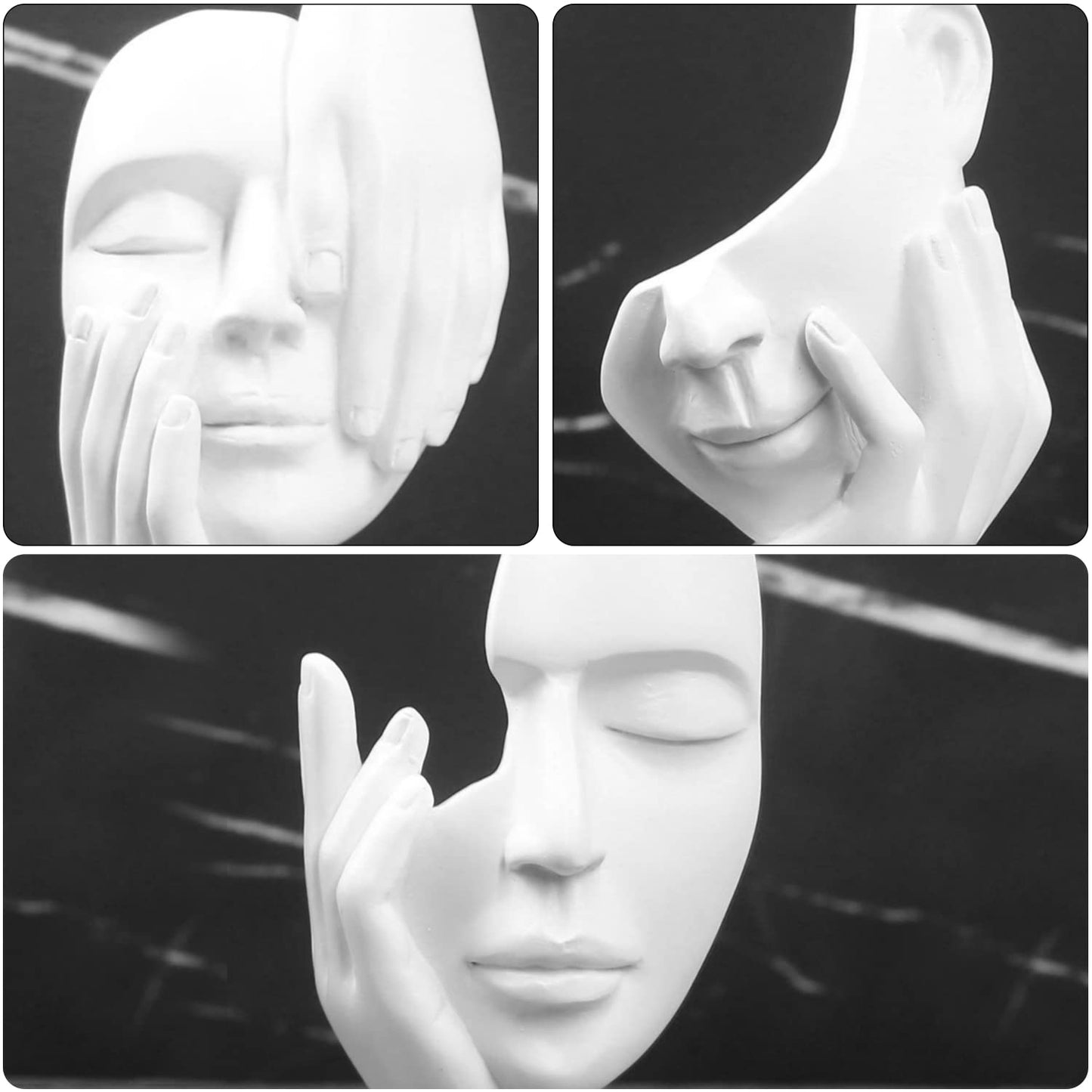 3 Pcs Thinker Statue,Modern Home Resin Sculptures,Collectible Figurines for Home Office Bookshelf Desktop Decor(Sandstone)