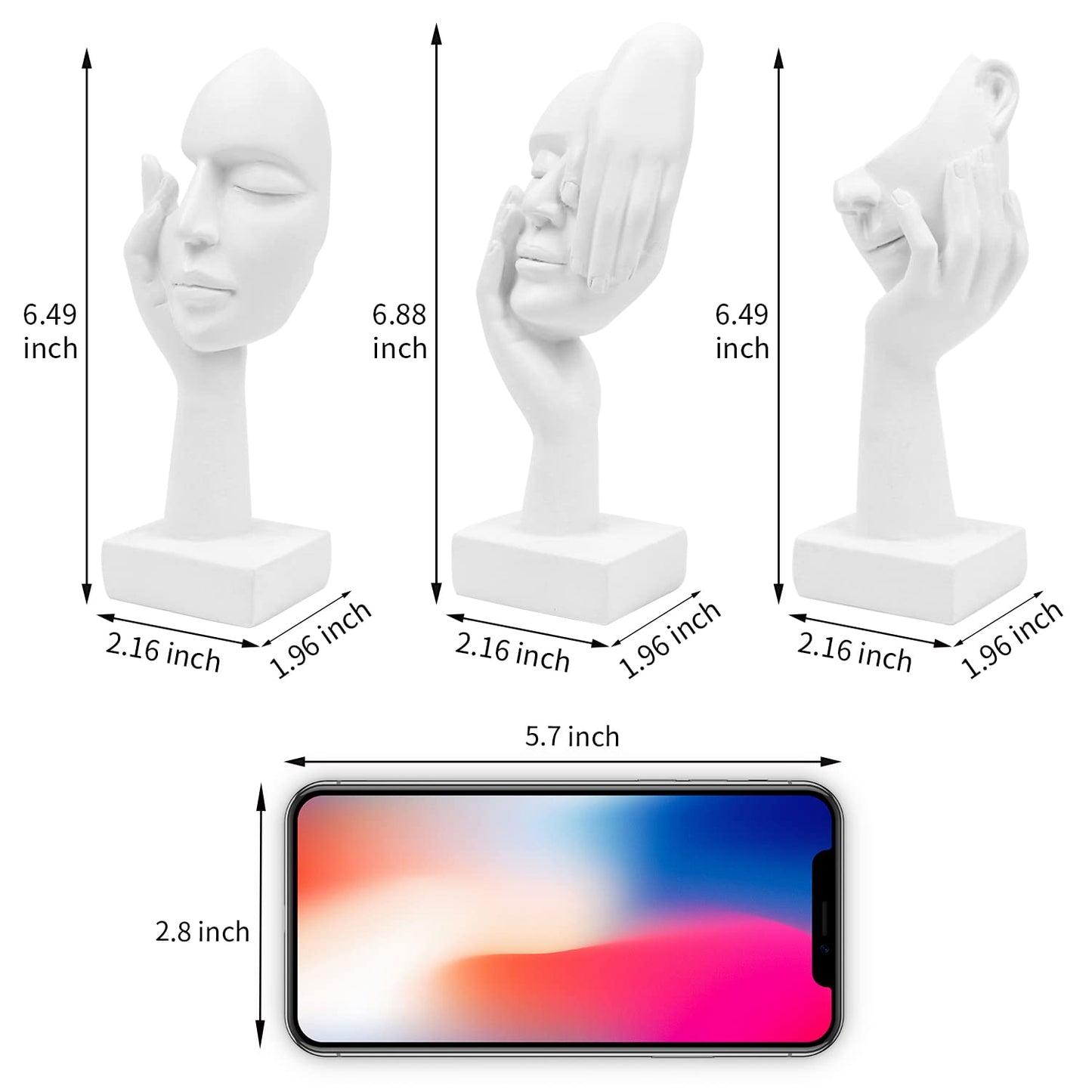 3 Pcs Thinker Statue,Modern Home Resin Sculptures,Collectible Figurines for Home Office Bookshelf Desktop Decor(Sandstone)