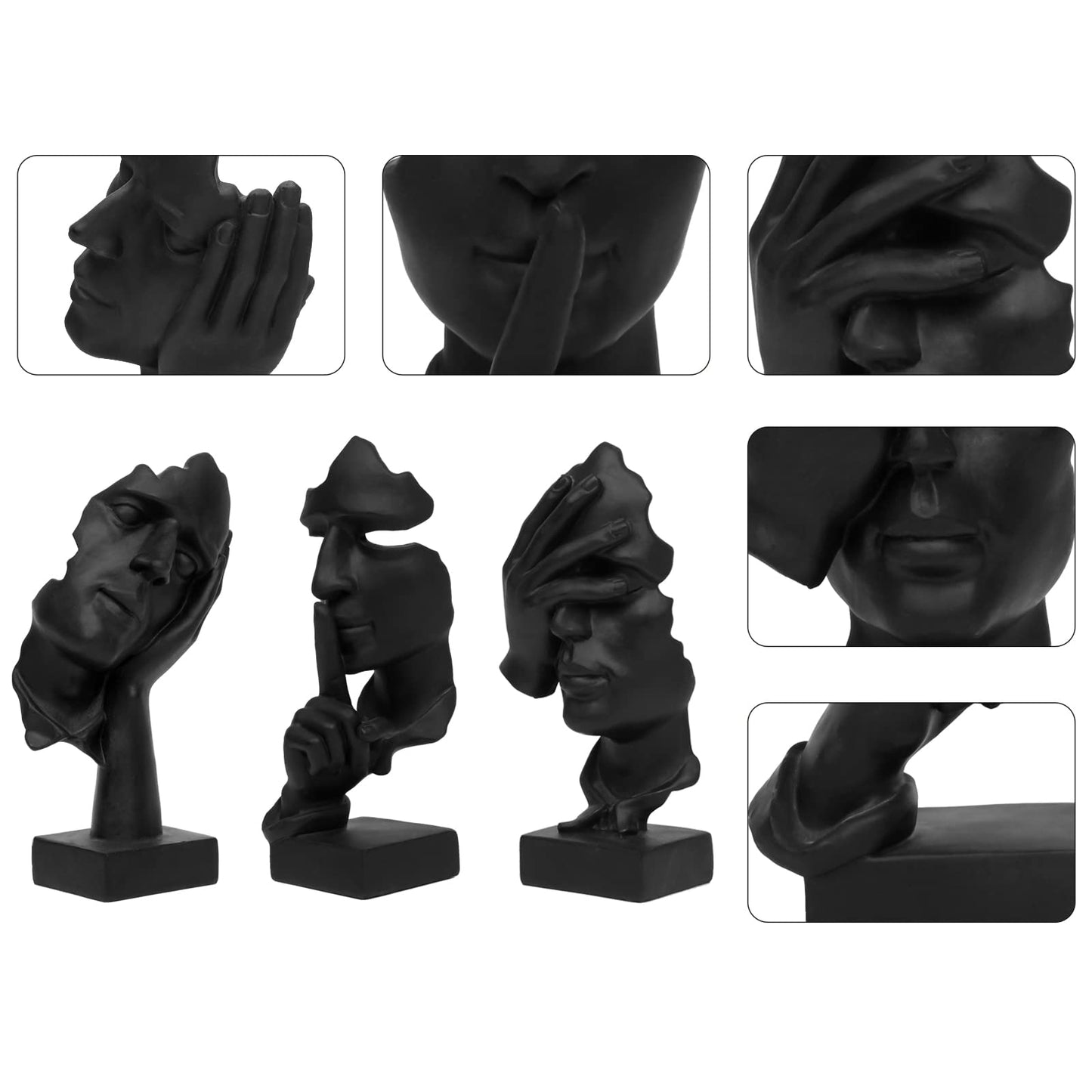 3 Pcs Thinker Statue,Modern Home Resin Sculptures,Collectible Figurines for Home Office Bookshelf Desktop Decor(Sandstone)