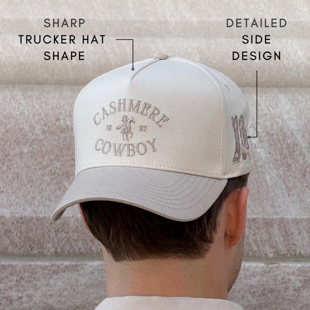 Vintage Western Trucker Hat | Men & Women | Country Cute Caps for Cowgirls Cowboys | Camo Denim Embroidered Cotton | Snapback