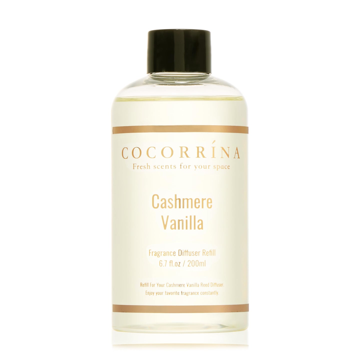 COCORRÍNA Reed Diffuser - Cashmere Vanilla 6.7 fl oz Reed Diffuser for Bedroom Bathroom Home Décor