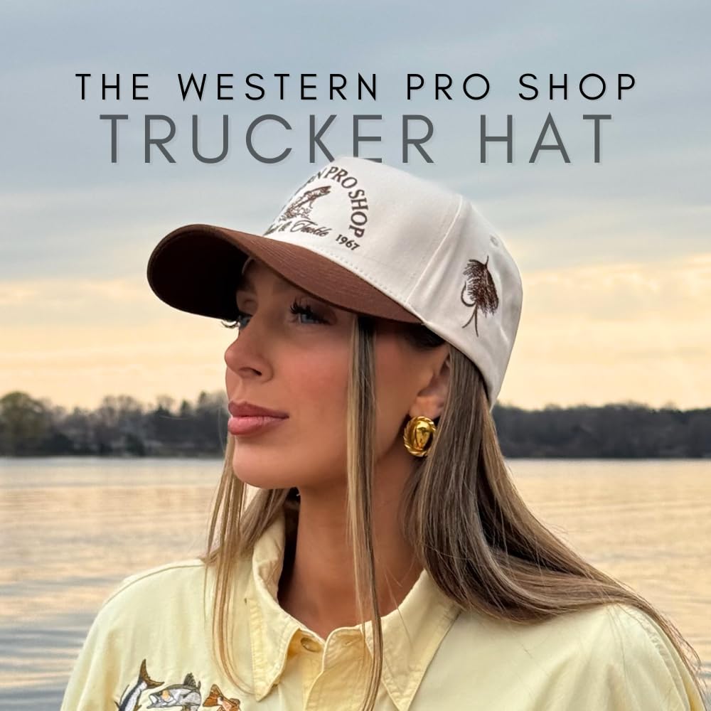 Vintage Western Trucker Hat | Men & Women | Country Cute Caps for Cowgirls Cowboys | Camo Denim Embroidered Cotton | Snapback