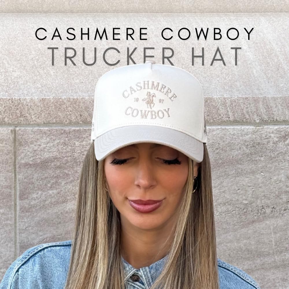 Vintage Western Trucker Hat | Men & Women | Country Cute Caps for Cowgirls Cowboys | Camo Denim Embroidered Cotton | Snapback