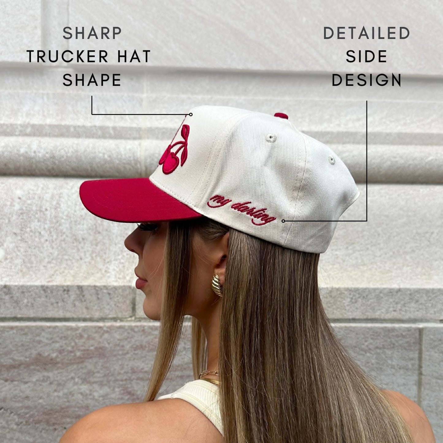 Vintage Fashion Trucker Hat | Men & Women | Trendy Cute Retro Red Caps for Country & Western | Camo Fur Cotton | Snapback
