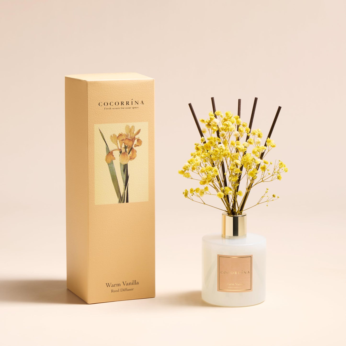 COCORRÍNA Reed Diffuser - Cashmere Vanilla 6.7 fl oz Reed Diffuser for Bedroom Bathroom Home Décor