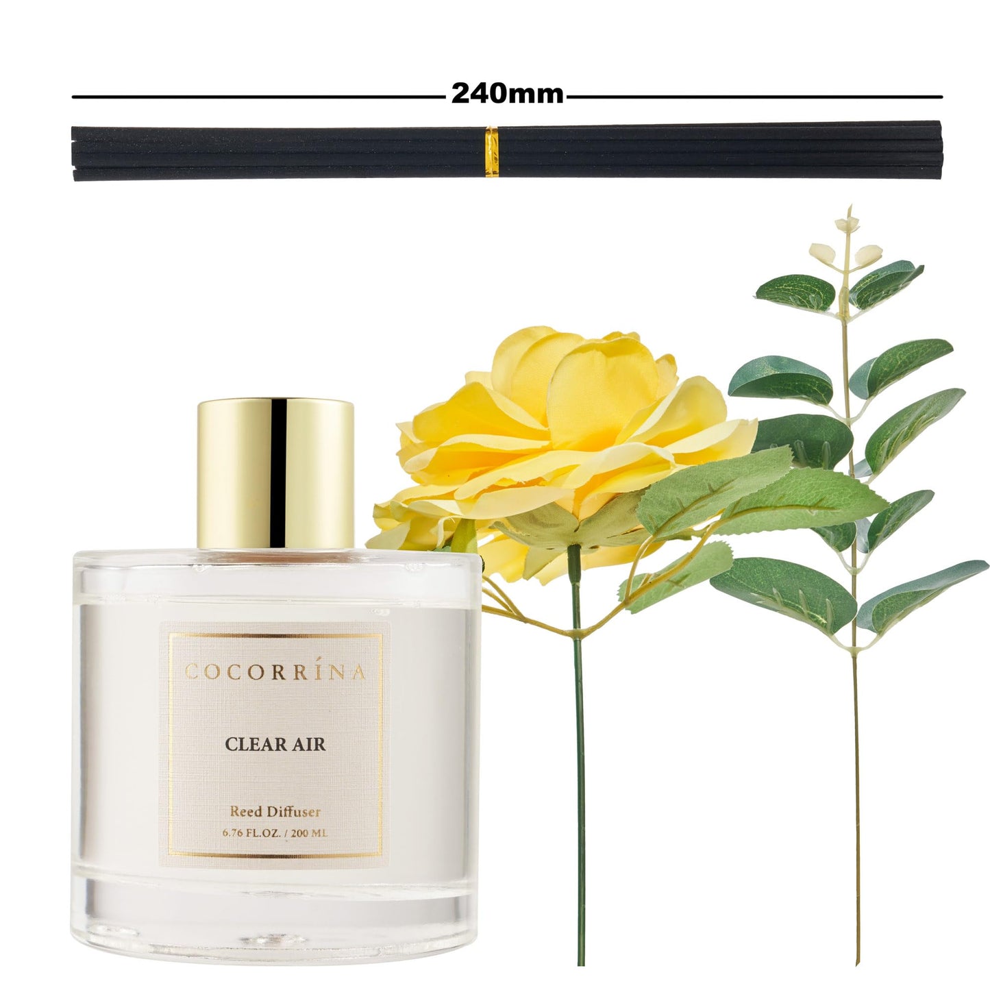 COCORRÍNA Reed Diffuser - Cashmere Vanilla 6.7 fl oz Reed Diffuser for Bedroom Bathroom Home Décor