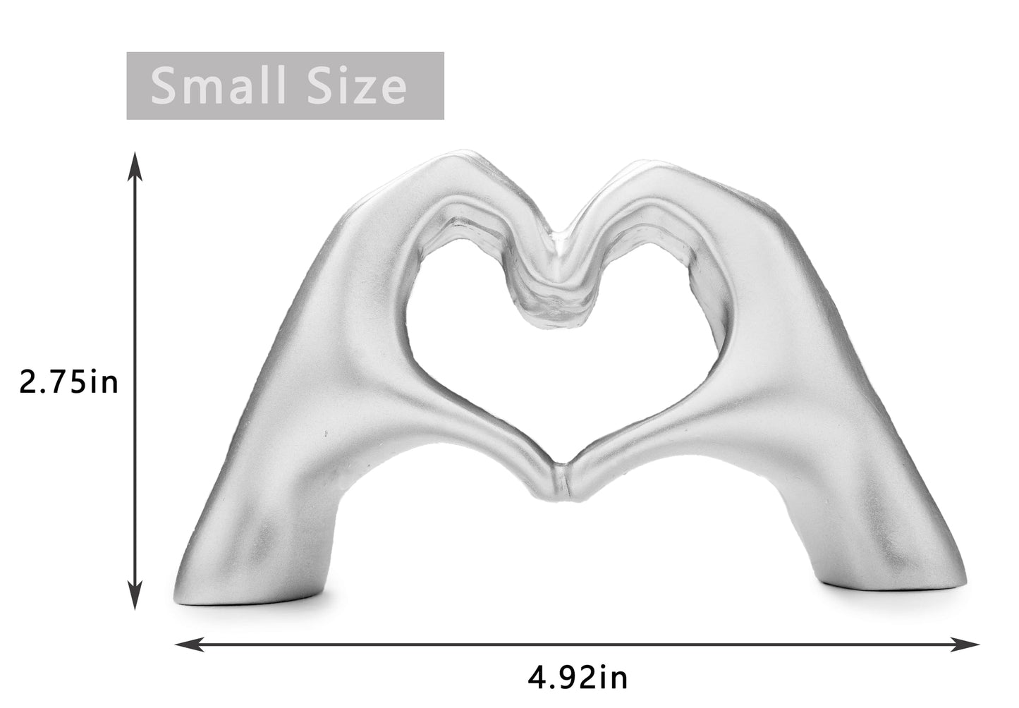 Small Heart Hands Sculpture Decor for Living Room Bedroom Bookshelf Coffe Table and Office Display, Love Finger Statue Modern Aesthetic Home Decor, Unique Gift for Wedding Christmas Birthday (Gold)