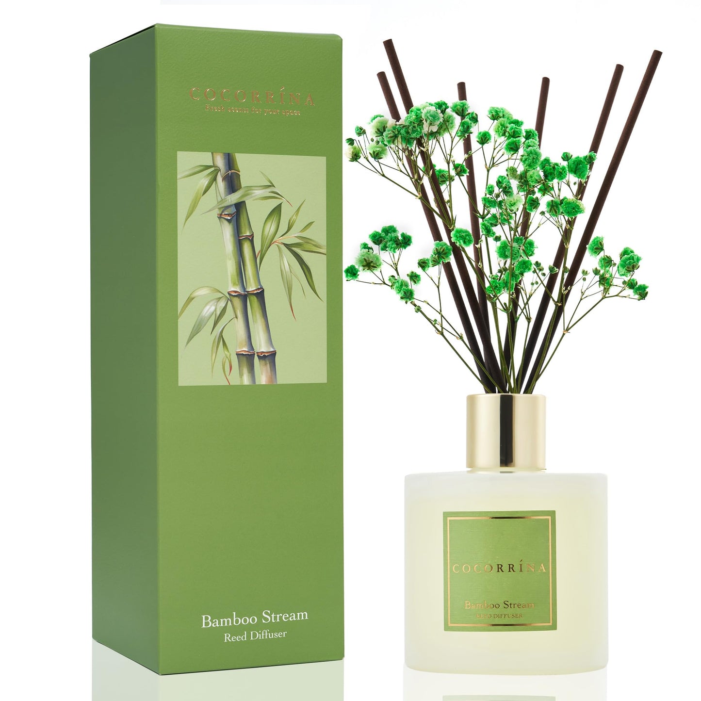 COCORRÍNA Reed Diffuser - Cashmere Vanilla 6.7 fl oz Reed Diffuser for Bedroom Bathroom Home Décor