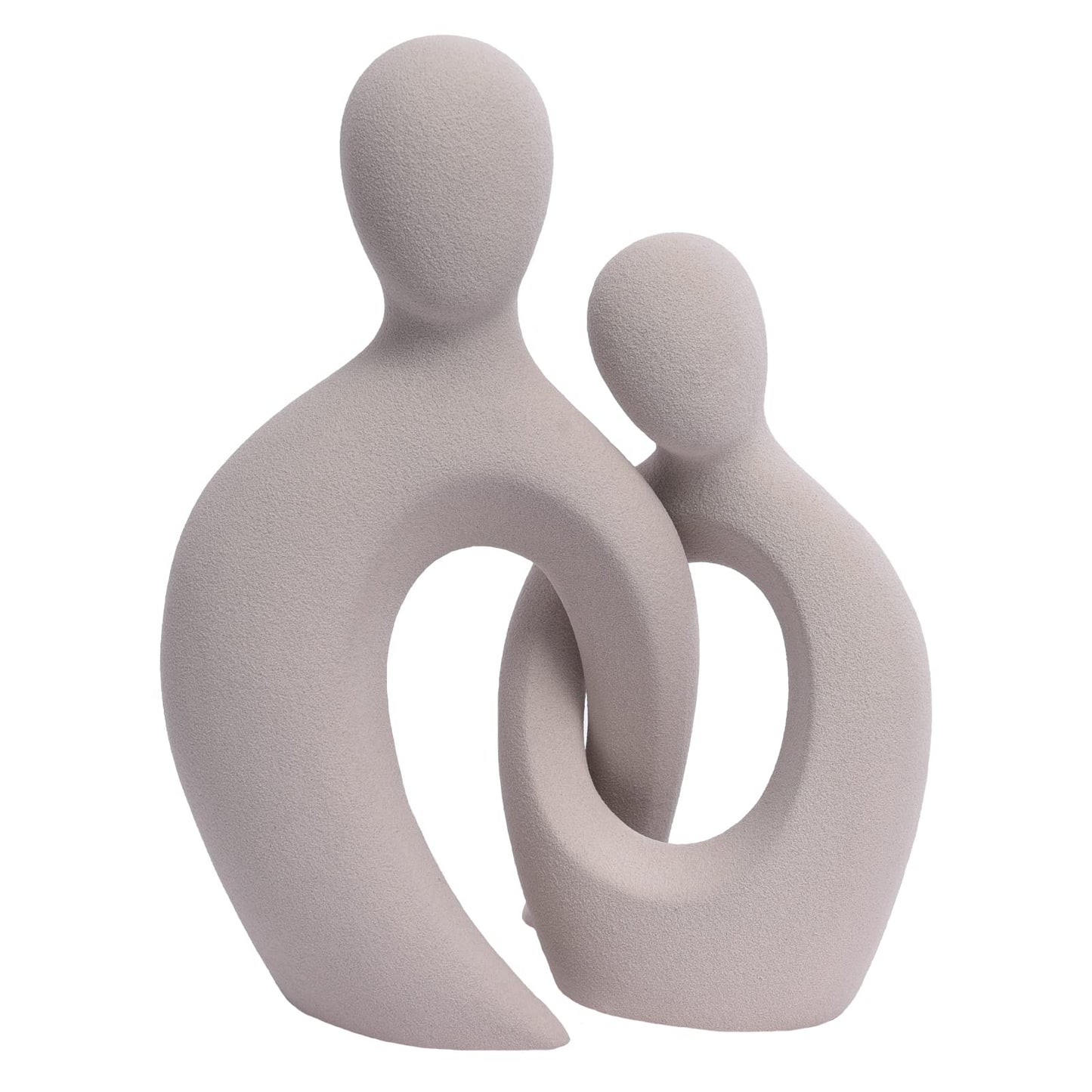 Quoowiit Ceramic Couple Sculptures for Home Decor, Abstract Lover Statue for Shelf, Office, Living Room, Bedroom, Gifts for Anniversary, Valentine's Day, Birthday (White)
