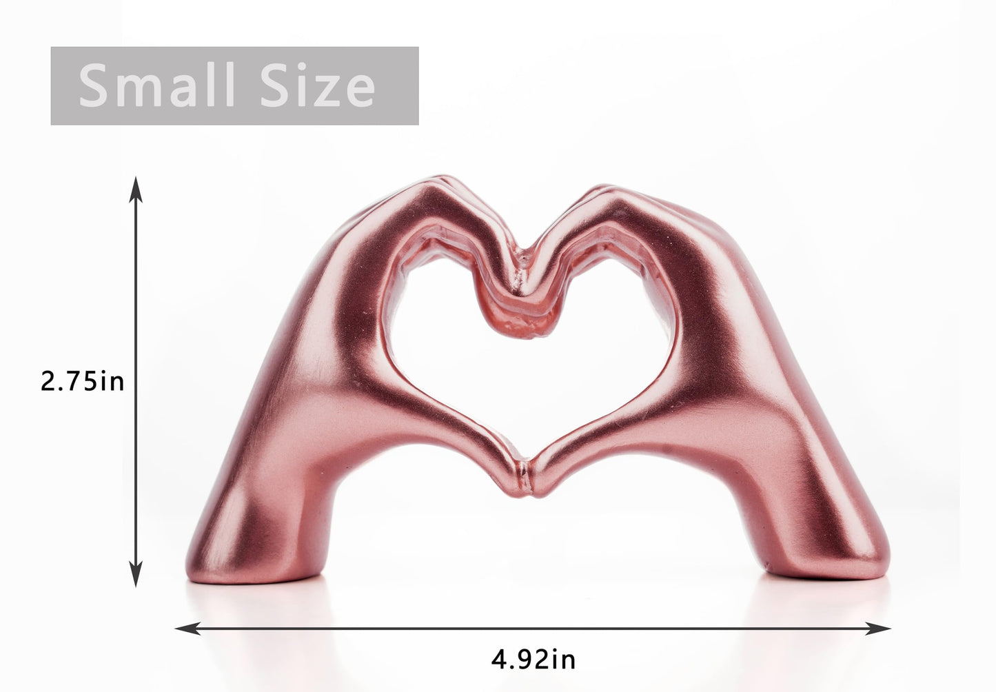Small Heart Hands Sculpture Decor for Living Room Bedroom Bookshelf Coffe Table and Office Display, Love Finger Statue Modern Aesthetic Home Decor, Unique Gift for Wedding Christmas Birthday (Gold)