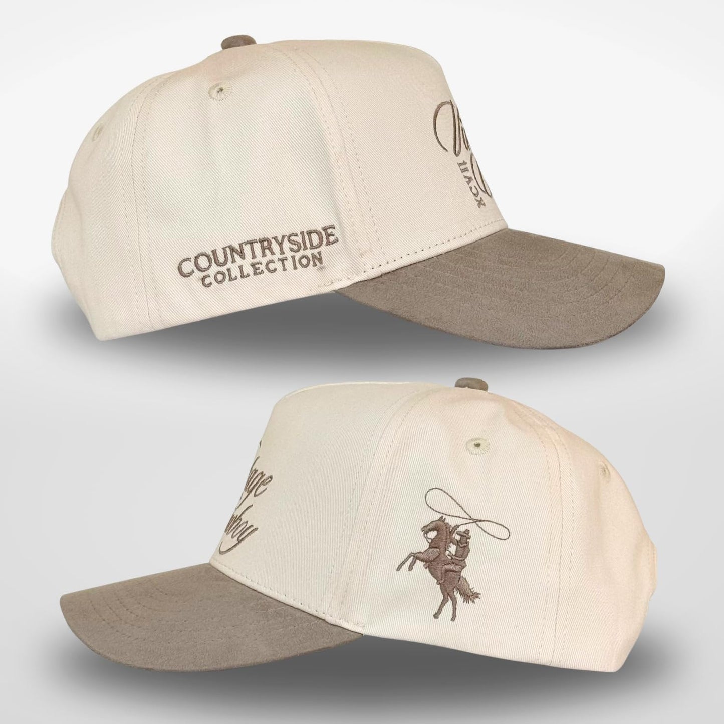 Vintage Western Trucker Hat | Men & Women | Country Cute Caps for Cowgirls Cowboys | Camo Denim Embroidered Cotton | Snapback