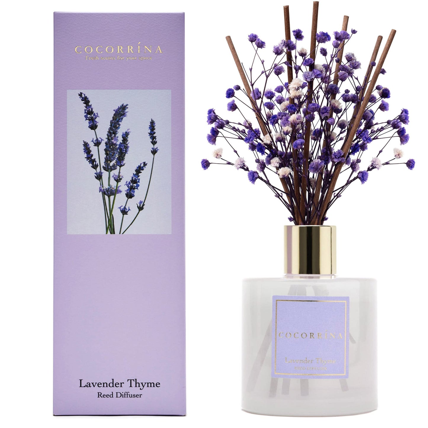 COCORRÍNA Reed Diffuser - Cashmere Vanilla 6.7 fl oz Reed Diffuser for Bedroom Bathroom Home Décor