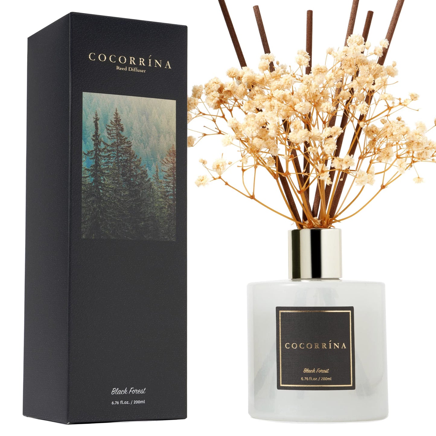COCORRÍNA Reed Diffuser - Cashmere Vanilla 6.7 fl oz Reed Diffuser for Bedroom Bathroom Home Décor