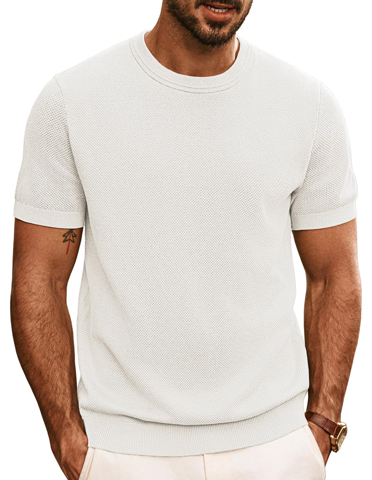 PJ PAUL JONES Mens Casual T-Shirts Classic Short Sleeve Knit Tees Crewneck Solid Tee Shirts