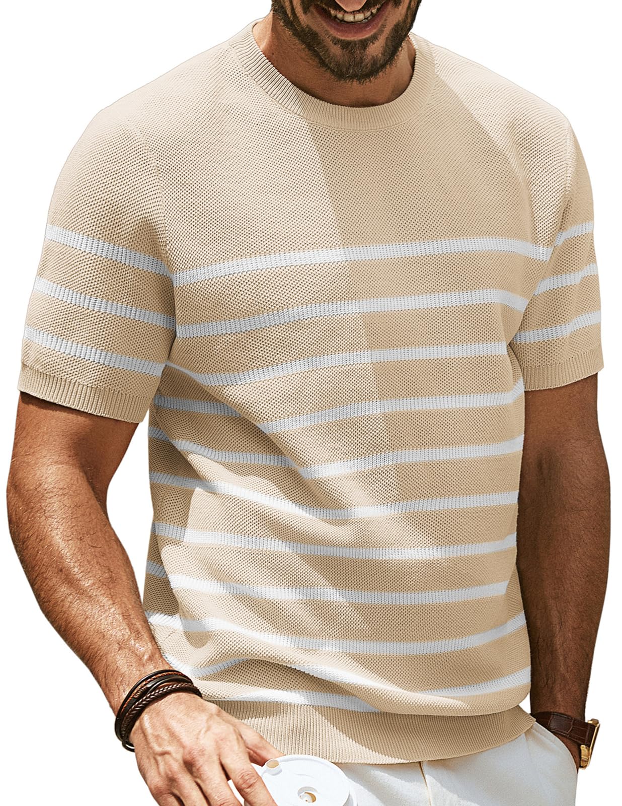 PJ PAUL JONES Mens Casual T-Shirts Classic Short Sleeve Knit Tees Crewneck Solid Tee Shirts