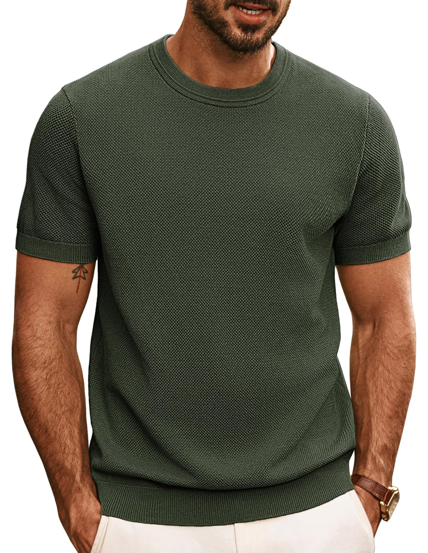 PJ PAUL JONES Mens Casual T-Shirts Classic Short Sleeve Knit Tees Crewneck Solid Tee Shirts