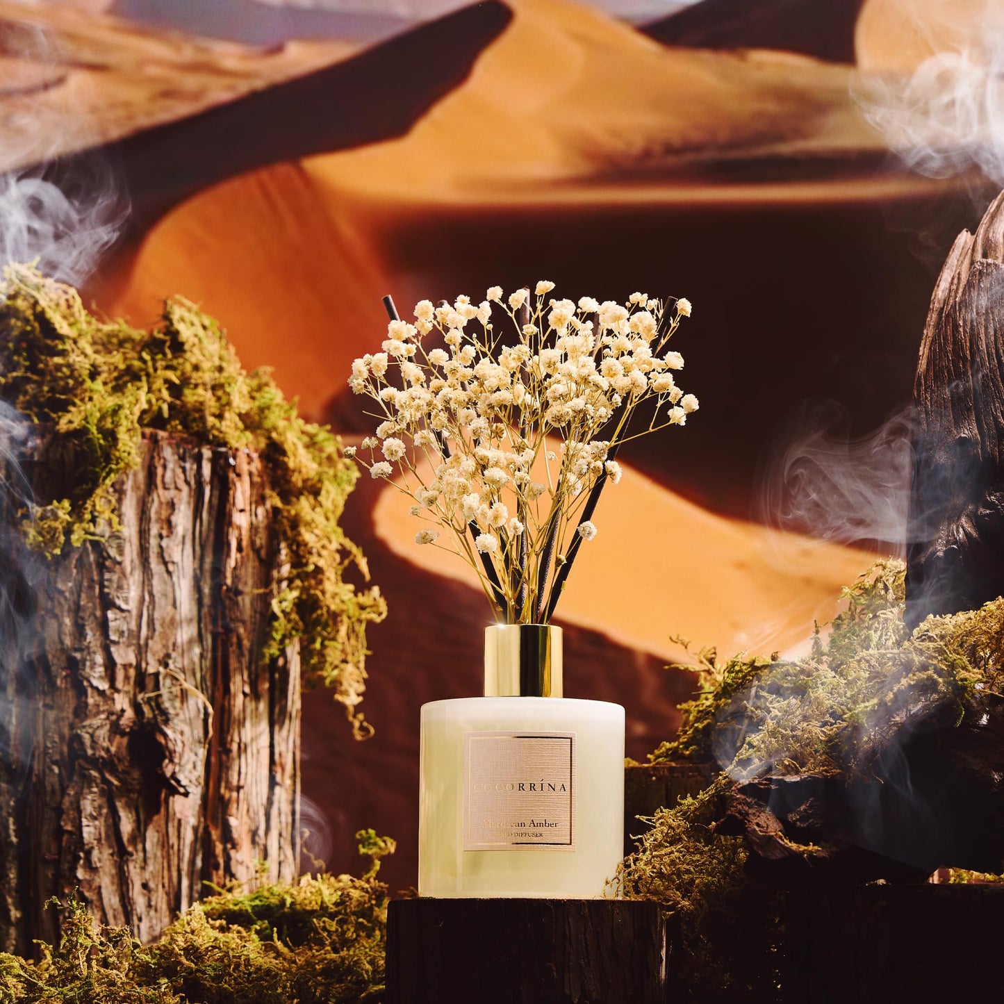 COCORRÍNA Reed Diffuser - Cashmere Vanilla 6.7 fl oz Reed Diffuser for Bedroom Bathroom Home Décor