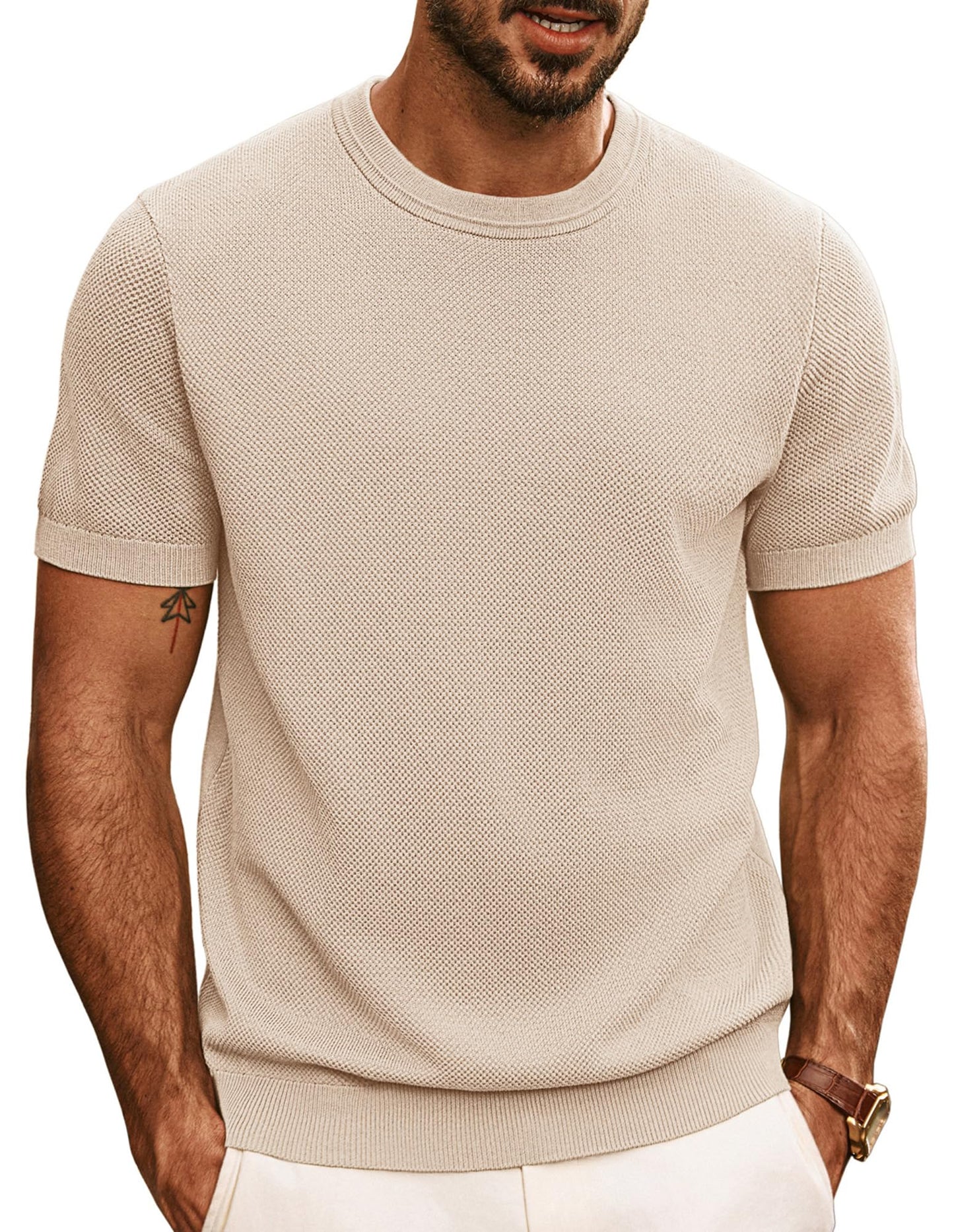 PJ PAUL JONES Mens Casual T-Shirts Classic Short Sleeve Knit Tees Crewneck Solid Tee Shirts