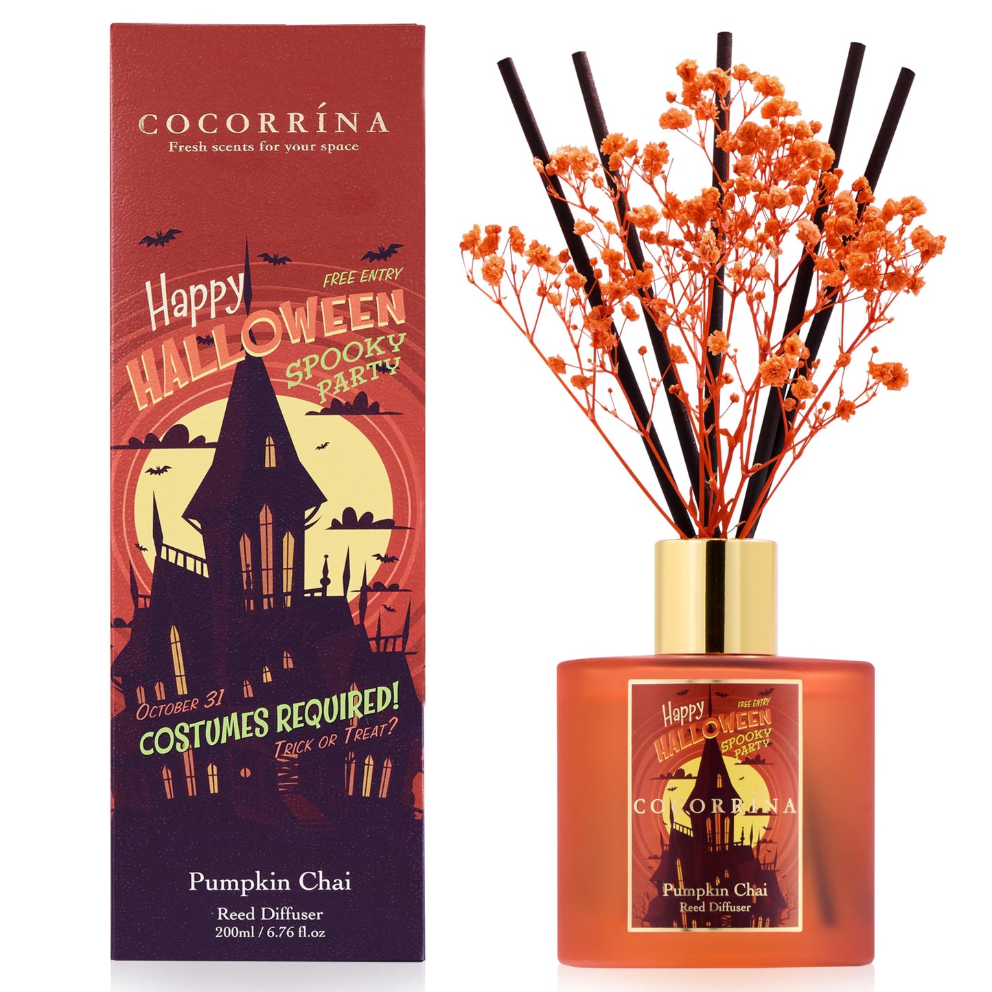 COCORRÍNA Reed Diffuser - Cashmere Vanilla 6.7 fl oz Reed Diffuser for Bedroom Bathroom Home Décor