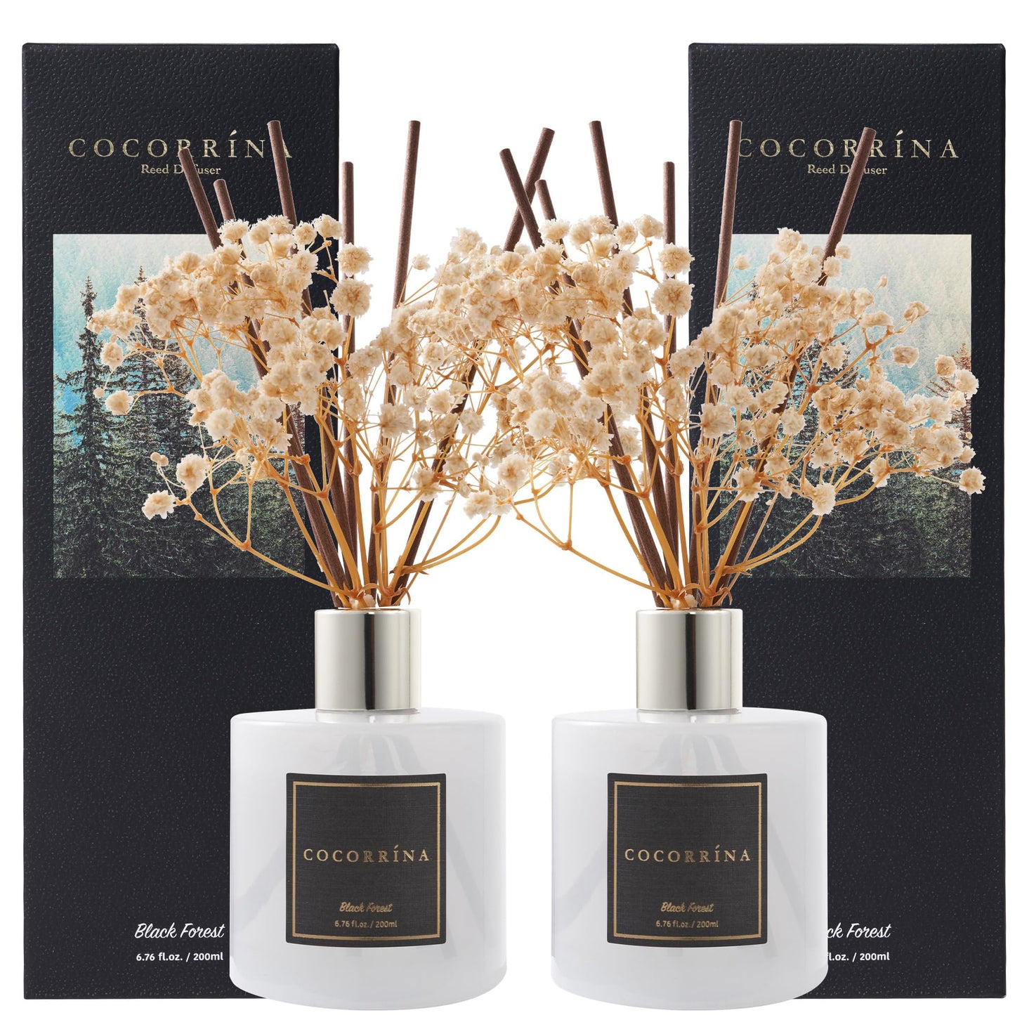 COCORRÍNA Reed Diffuser - Cashmere Vanilla 6.7 fl oz Reed Diffuser for Bedroom Bathroom Home Décor