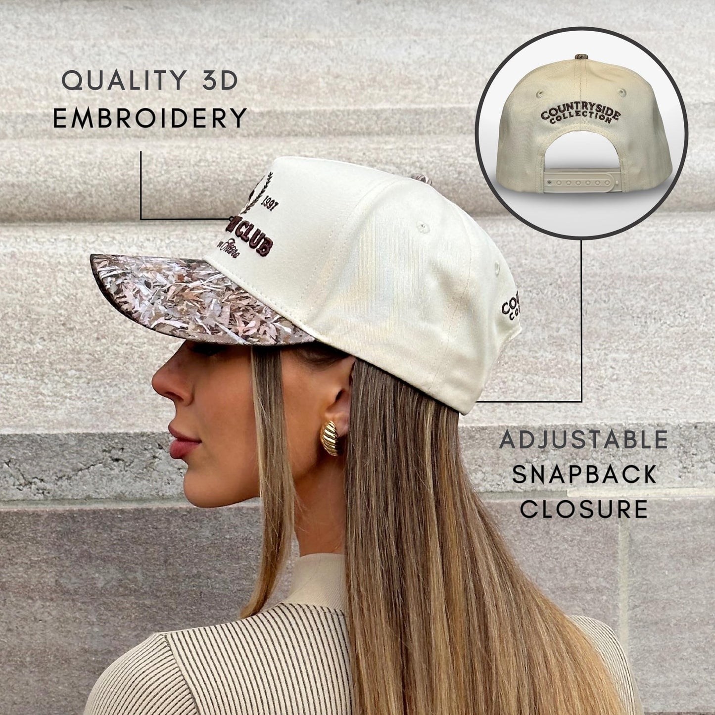 Vintage Western Trucker Hat | Men & Women | Country Cute Caps for Cowgirls Cowboys | Camo Denim Embroidered Cotton | Snapback