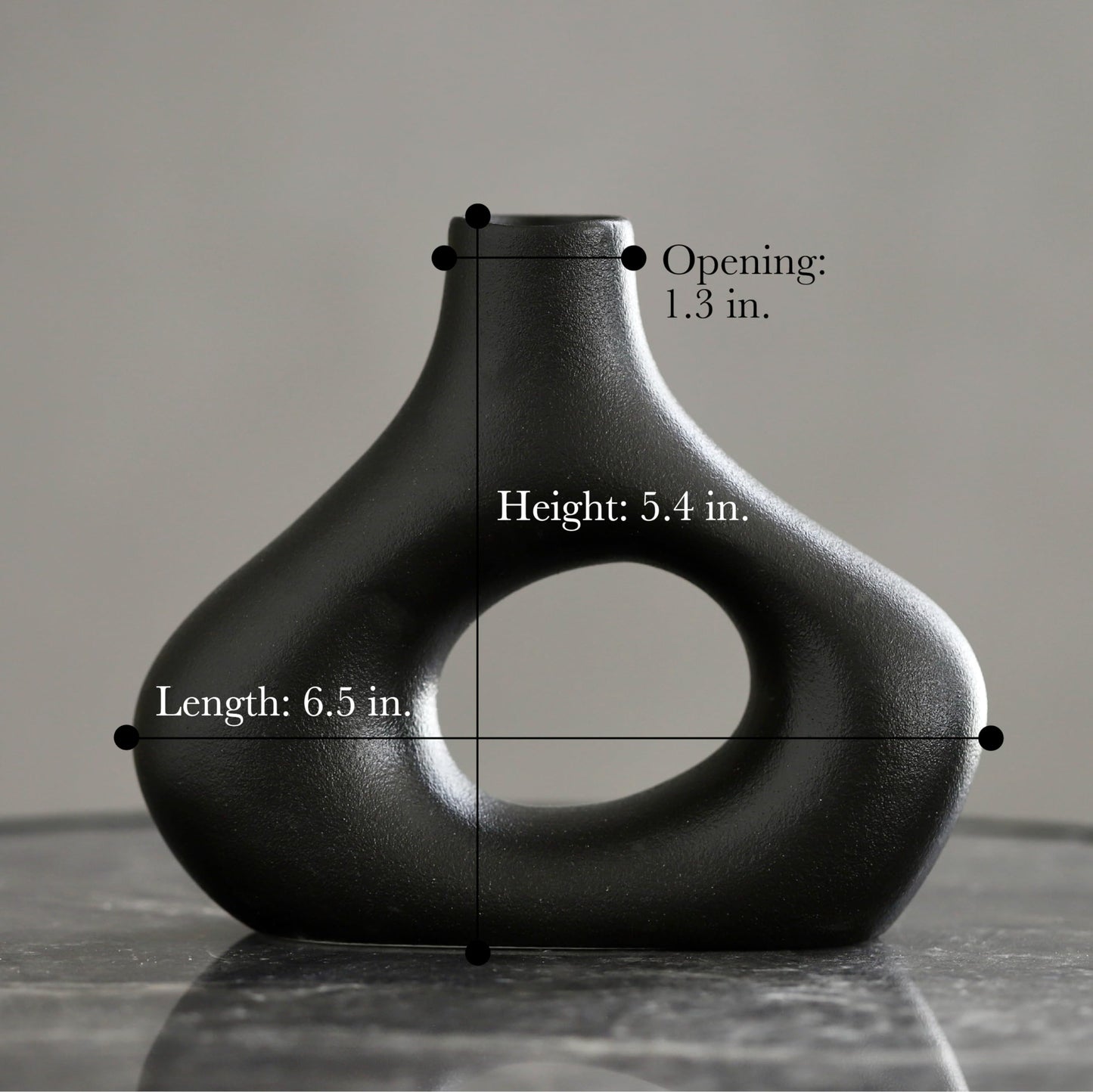 Carrot's Den Donut Vase, Set of 2 - White Large Ceramic Vase - Minimalist Nordic, Hollow | Table Centerpiece, Olive Plant, Wedding, Living Room, Bookshelf, Office, Modern Home, Entryway, Console