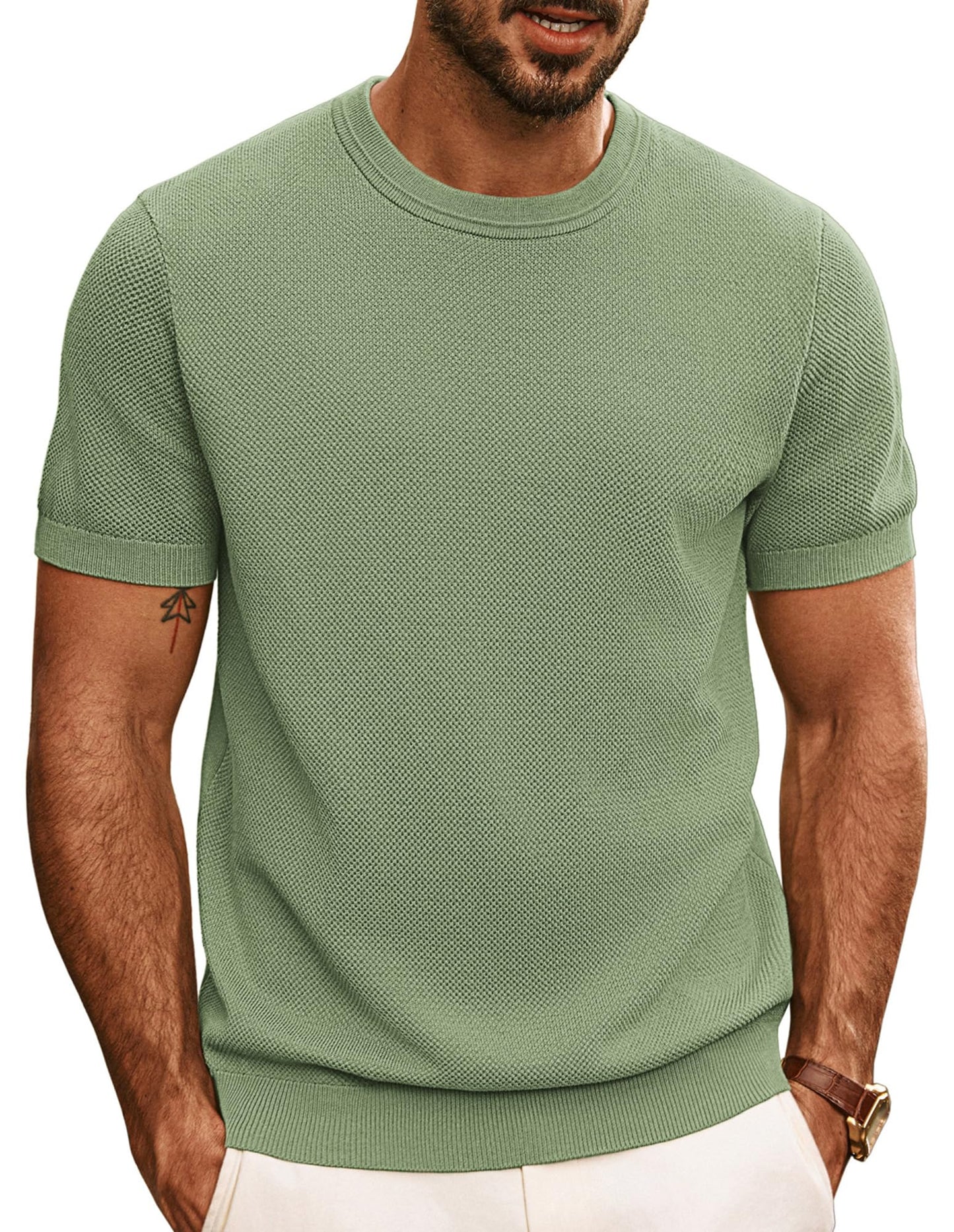 PJ PAUL JONES Mens Casual T-Shirts Classic Short Sleeve Knit Tees Crewneck Solid Tee Shirts