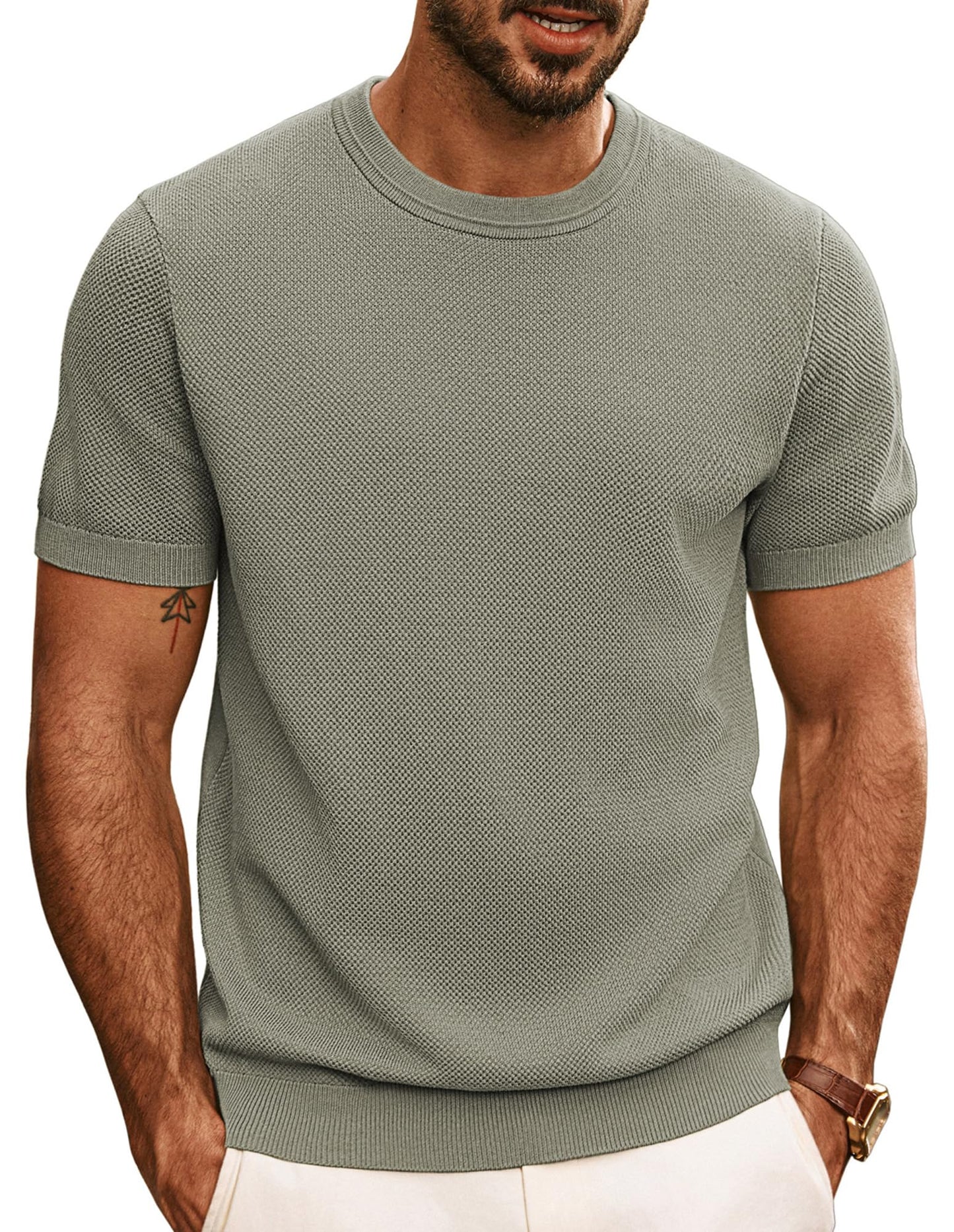 PJ PAUL JONES Mens Casual T-Shirts Classic Short Sleeve Knit Tees Crewneck Solid Tee Shirts