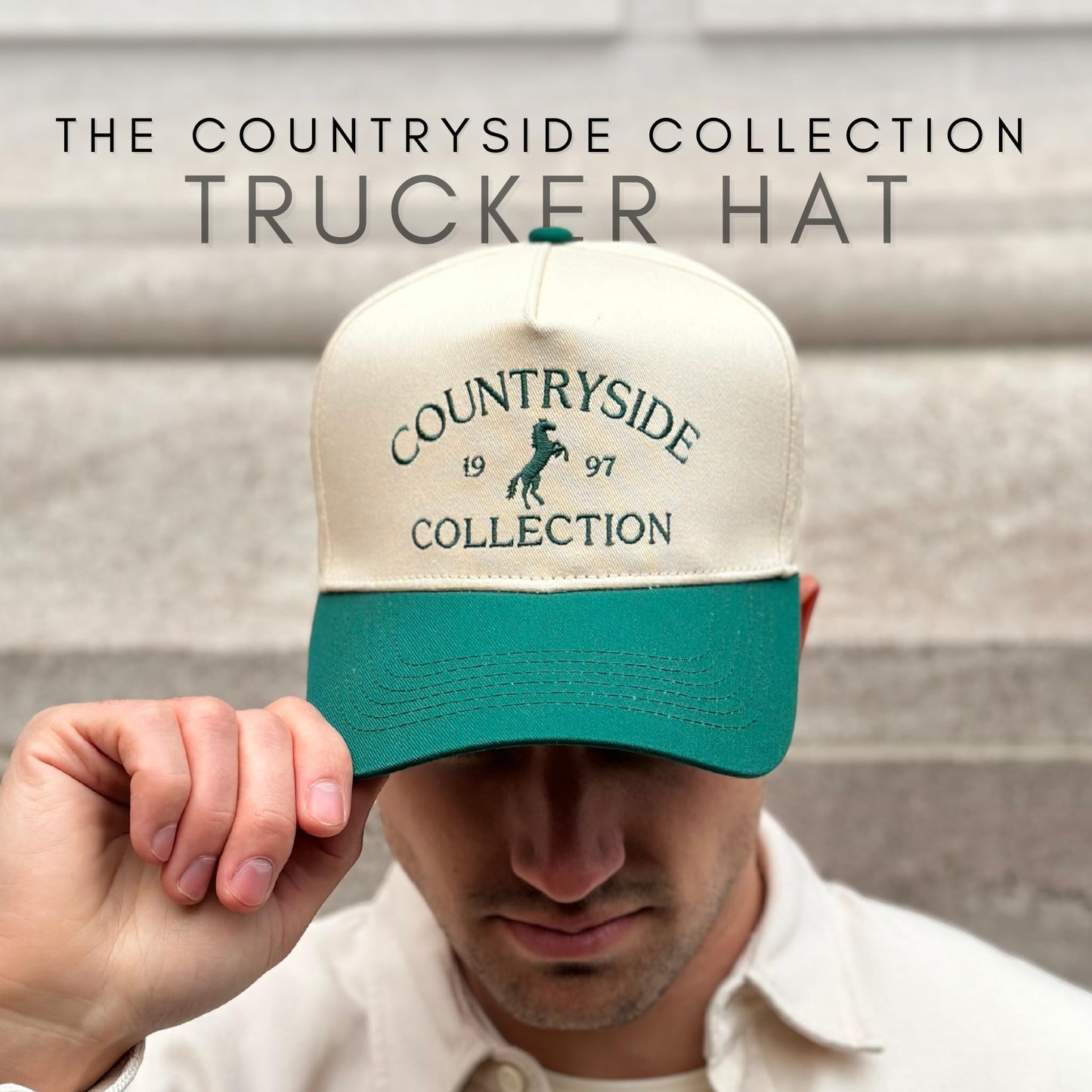 Vintage Western Trucker Hat | Men & Women | Country Cute Caps for Cowgirls Cowboys | Camo Denim Embroidered Cotton | Snapback