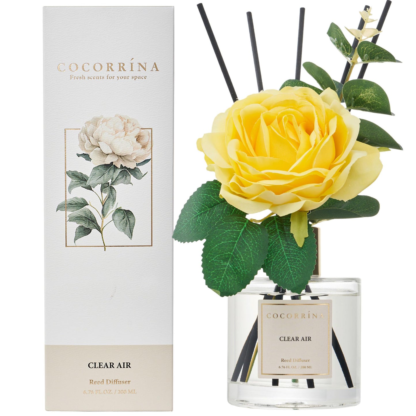 COCORRÍNA Reed Diffuser - Cashmere Vanilla 6.7 fl oz Reed Diffuser for Bedroom Bathroom Home Décor