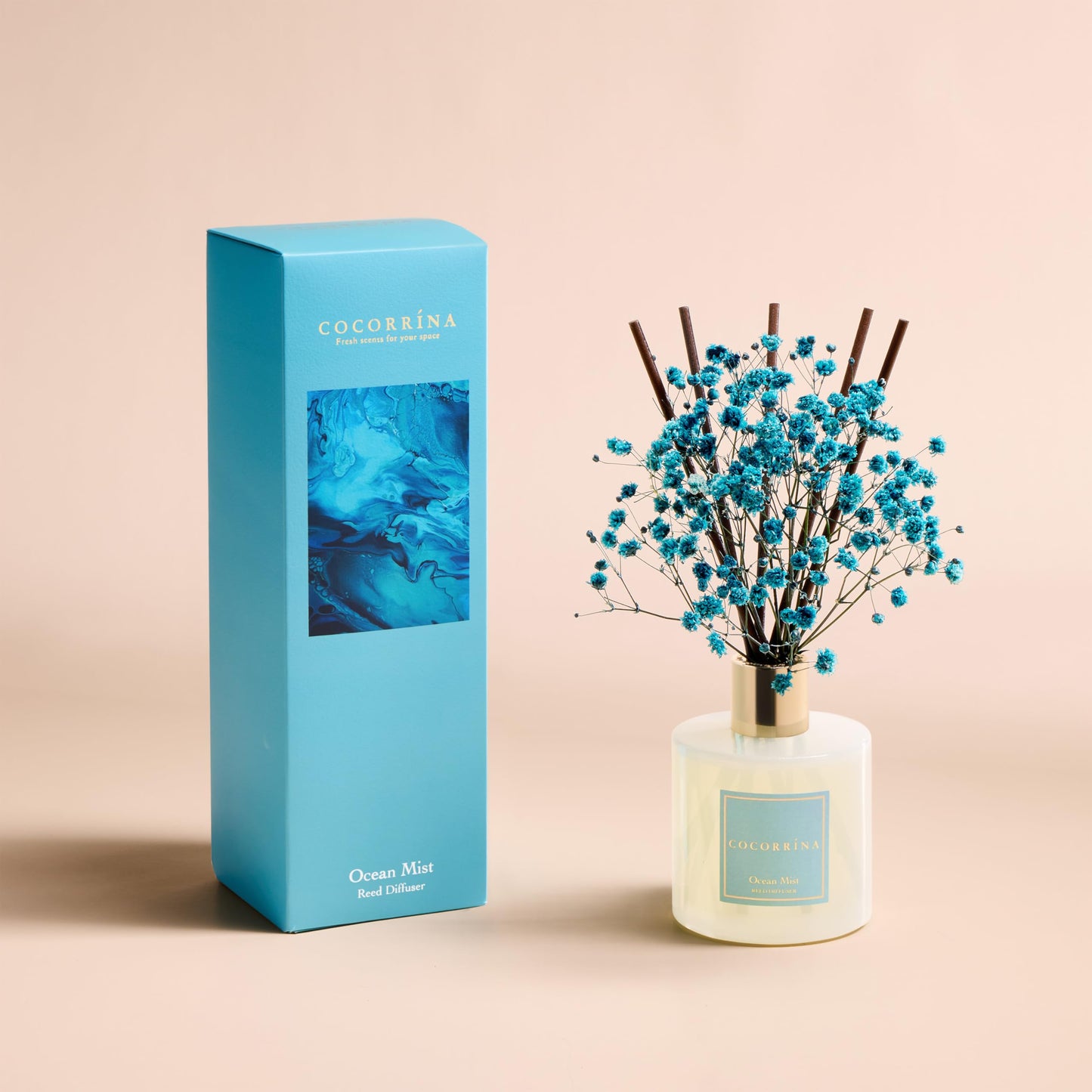 COCORRÍNA Reed Diffuser - Cashmere Vanilla 6.7 fl oz Reed Diffuser for Bedroom Bathroom Home Décor