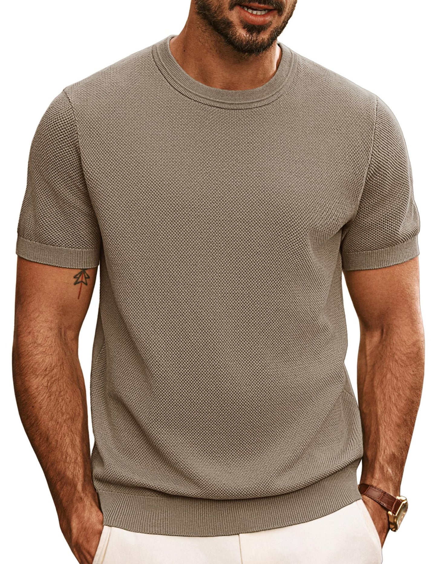 PJ PAUL JONES Mens Casual T-Shirts Classic Short Sleeve Knit Tees Crewneck Solid Tee Shirts