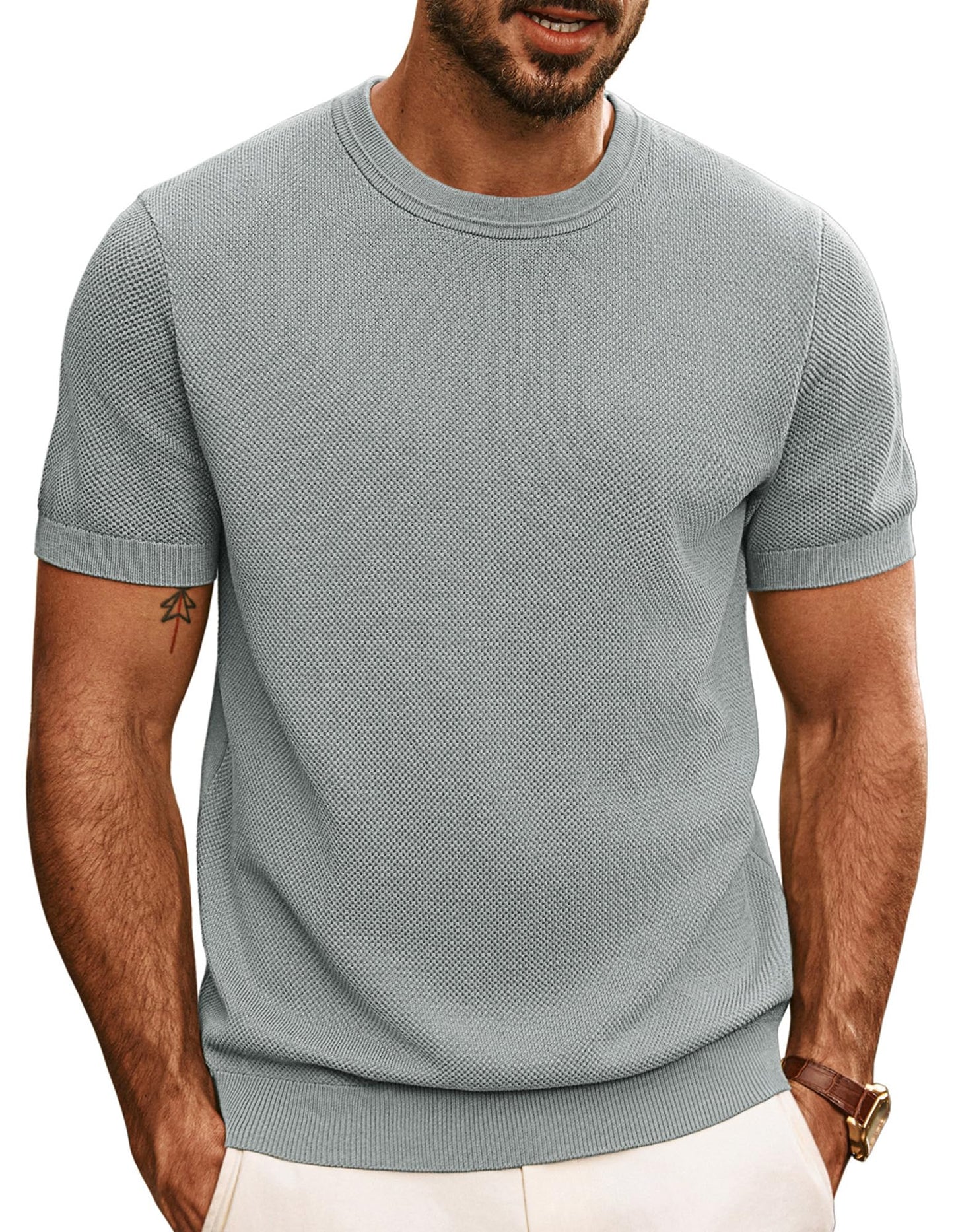 PJ PAUL JONES Mens Casual T-Shirts Classic Short Sleeve Knit Tees Crewneck Solid Tee Shirts